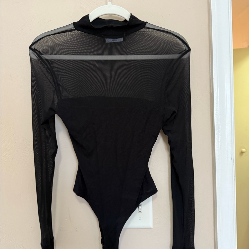 Kittenish Black Sheer Long Sleeve Bodysuit